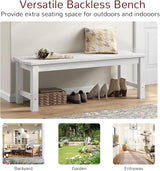 Stoog Outdoor Bench Set of 2, 2-Person Backless Outdoor Benches Weatherproof, Never Rot or Fade, White - Photo 9