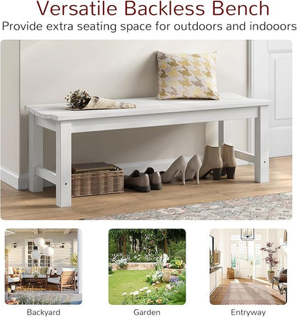 Stoog Outdoor Bench Set of 2, 2-Person Backless Outdoor Benches Weatherproof, Never Rot or Fade, White
