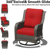 Outdoor Swivel Rocker Patio Chair - Outdoor Wicker Patio Furniture with Thickened Olefin Cushions - Photo 4