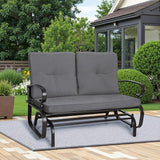 Incbruce Outdoor Textilene Glider Rocking Chair Patio Glider Bench for 2 Person - Photo 7