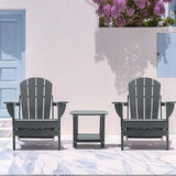 4 Chairs & 2 Tables Folding Adirondack Chair Set with Side Table – HDPE Weatherproof Outdoor Patio Chairs with - Photo 2