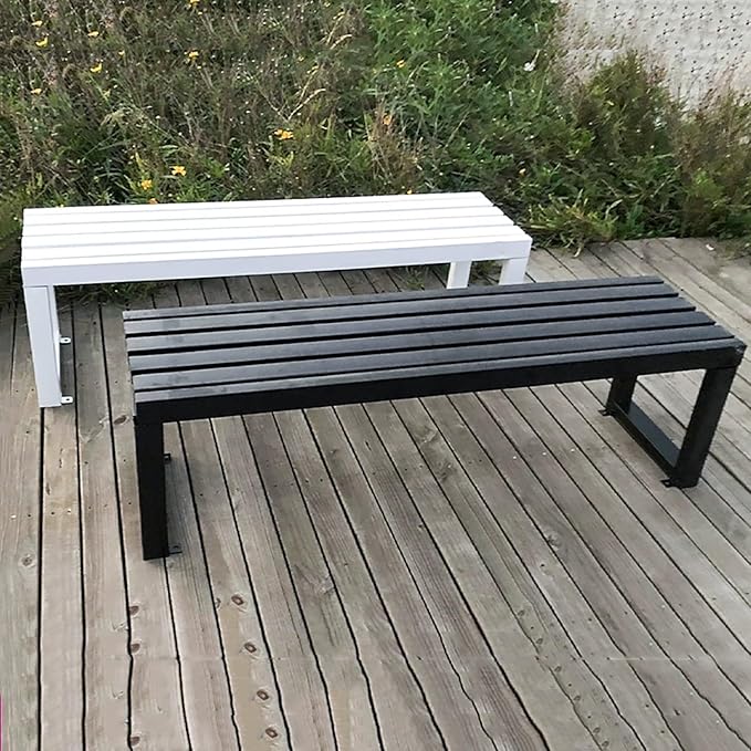 Cast Iron Metal Garden Bench Park Bench Outdoor Bench, Thick Board, Waterproof, Anti-Rust and Sun-Proof for Porch Chair Park Yard Patio Deck Lawn, Bearing 500KG (Color : Black, Size : 120cm/47