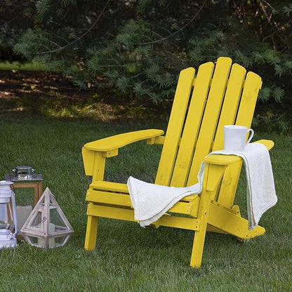 Northlight DR91998 Classic Folding Wooden Adirondack Chair, 36", Yellow