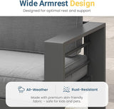 Solaste Aluminum Outdoor Patio Furniture Set, 7 Seats Patio Sectional Sofa with 5" Thick Cushion - Photo 4