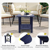 Outdoor Side Table, Weather Resistant Double Small Adirondack Side Table, Outdoor Indoor End Table for Adirondack Chair - Photo 5