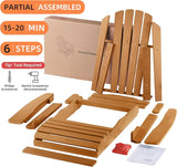 Oversized Wooden Folding Adirondack Chair with Pre-Assembled Backrest and Seat Board - Photo 6
