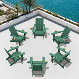SERWALL Folding Adirondack Chair with Dual Cup Holders Set of 6, Modern Adirondack Chairs - Photo 1