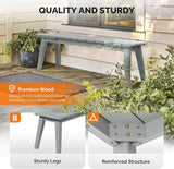 VINGLI Outdoor Wooden Bench, 45” 2-Person Backless Dining Bench - Photo 4