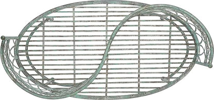 SAFAVIEH Outdoor Collection Lara Victorian Scroll Antique Dark Green Wrought Iron Kissing Bench