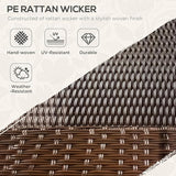 Outsunny Patio Wicker Loveseat with Cushions, 2-Seat Outdoor PE Rattan Couch Sofa with Throw Pillows, for Porch - Photo 4