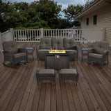 Belord Patio Furniture Set with Fire Pit Table - 8 Piece Outdoor Wicker Furniture Set with 43" 50000 BTU Propane Fire - Photo 2