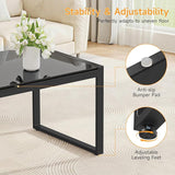 ONBRILL Rectangle Coffee Table with Tempered Glass Desktop - Photo 5