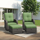 4 Piece Outdoor Wicker Patio Furniture Set, Outdoor Swivel Rocker Patio Chairs Set with Thickened Olefin Cushions - Photo 9