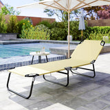 Outsunny Folding Chaise Lounge Pool Chairs, Outdoor Sun Tanning Chairs with 5-Level Reclining Back - Photo 8