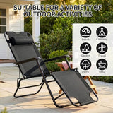 Outvita Folding Chaise Lounge Chair, Outdoor Adjustable Recliner Chair with Pillow for Camping, Beach, Poolside, Garden - Photo 6