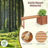 HAPPYGRILL Outdoor Bench with Raised Garden Bed, Wood Planter Box with Spacious Seat - Photo 7