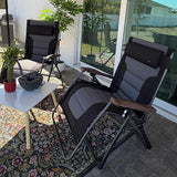 PURPLE LEAF Extra Wide Outdoor Reclining Chair Patio Zero Gravity Chaise Lounge Folding Chair with Quilted Cushion - Photo 1