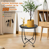Fashion&cool 2 Pack Outdoor Side Tables for Patio, 14 Inch Weather Resistant Metal Round Outdoor Plant Stand Side Table - Photo 6