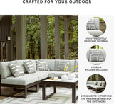 Signature Design by Ashley Beachloft Symmetrical Casual 5-Piece Outdoor Sectional with Cushion and 5 Throw Pillows - Photo 4