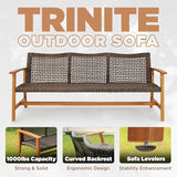 IDZO 1000lbs Capacity, FSC Certified 3 Seater Patio Couch with Upgraded 2000Hours UV Resistant Wicker - Photo 3