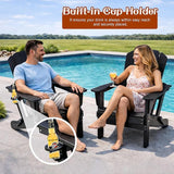 Domi Folding Adirondack Chair, HDPE All-Weather Adirondack Chairs with Cup Holder - Photo 7