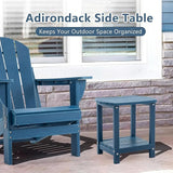 Adirondack Small Outdoor Side Table - Weatherproof HDPE Patio End Table with 2-Tier Storage for Firepit, Balcony, Garden - Photo 6