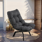 JAMFLY Rattan Swivel Chair, 360° Wicker Swivel Chairs with Thickened Cushions & Side Storage - Photo 1