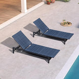 PURPLE LEAF Patio Oversized Chaise Lounge Rattan Chair Set of 2 Outdoor Pool Adjustable Recliner Wicker Chairs for - Photo 3