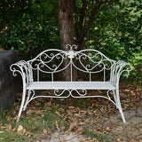 Park Bench Patio Garden Bench Backyard Benches, Metal Garden Bench, Country Wrought Iron Double Chair Bench - Photo 4