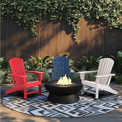 IVY&LANE Adirondack Chairs Set of 2 | HDPE Plastic | Outdoor Fire Pit Chairs | Oversized | All-Weather | Red | for Outside Deck Backyard Patio Poolside Porch Lawn