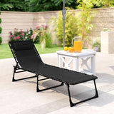 Outsunny Folding Chaise Lounge Chair, Patio Sun Tanning Chair, Outdoor Chaise Lounger with 4-Position Reclining Back - Photo 7