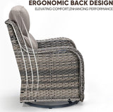 Swivel Patio Chairs sofa Set of 6 - 6" Thick Cushion - Wicker Outdoor Swivel Rocker Patio Chair ,Sofa/Glass coffee - Photo 7