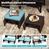 Tangkula 2 Pieces Patio PE Rattan Ottomans - Photo 4