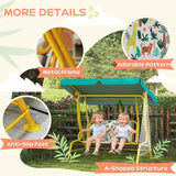 Qaba Kids Patio Swing, 2-Seater Outdoor Porch Swing Chair with Adjustable Canopy, Safety Belt - Photo 5