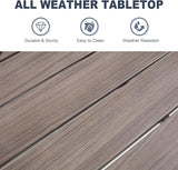 VICLLAX Outdoor Patio Dining Table for 4, Metal Square Patio Table with Umbrella Hole for Backyard Porch, Grey 40.2" - Photo 7