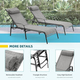EROMMY Pool Chaise Lounge Chair Set of 2, Outdoor Lounge Chairs with Adjustable Backrest - Photo 5