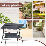 Tangkula 3 Person Porch Swing, Patio Swing with Removable Cushion & Powder-Coated Steel Frame - Photo 8