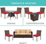 Best Choice Products Set of 4 Stackable Outdoor Patio Wicker Chairs w/Cushions, UV-Resistant Finish - Photo 5