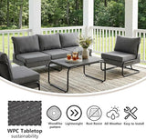4 Piece Patio Furniture Set, Modern Patio Conversation Set for 5, All Weather Bistro Furniture Set - Photo 5