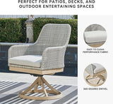 Signature Design by Ashley Seton Creek Cottage Nuvella Weather Resistant Fabric Outdoor Swivel Dining Chair with Cushion - Photo 5