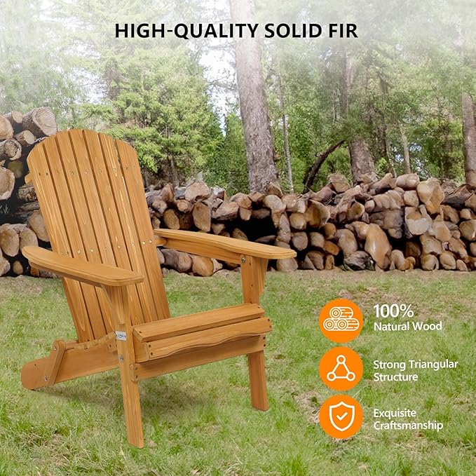 VINGLI Folding Adirondack Chairs Set of 4 Clearance Weather Resistant/Lawn Cheap Fire Pit Highwood Lounge Chairs-Patio - Photo 4