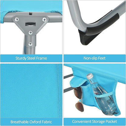 Tangkula Tanning Chair with Face Hole, Patio Folding Adjustable Reclining Beach Sunbathing Lounge Chair with Side Pocket, Portable Face Down Chaise Lounge for Outdoor Backyard Poolside (2)