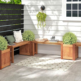 2-in-1 Outdoor Planter Box with Bench, Outdoor Bench with Raised Garden Bed, Open-Ended Base Planter Box - Photo 2