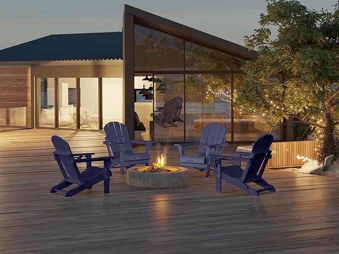 MUCHENGHY Folding Adirondack Chairs, Patio Chairs, Lawn Chairs, Outdoor Chair, Adirondack Chair Plastic, Fire Pit - Photo 2