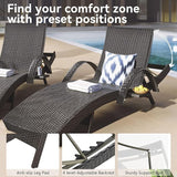 LUMISOL Outdoor Chaise Lounge Chairs Set of 2, Wicker Patio Lounge Chair with Reclining Backrest - Photo 6