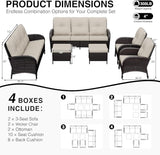 Joyside Wicker Patio Furniture Set, 6 Piece Outdoor Furniture Set with Thickened Cushions, High Back, Deep Seating - Photo 2