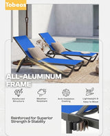 Outdoor Chaise Lounge Chair Set of 30, 5-Position Adjustable Patio Lounge Chair with Aluminum Frame - Photo 4