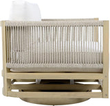 Christopher Knight Home Carlis Outdoor Acacia Wood Swivel Club Chair with Removable Cushion - Photo 7