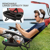 Athena Collection Folding Zero Gravity Chair with Canopy, Adjustable Lounge Chair Recliner - Photo 5