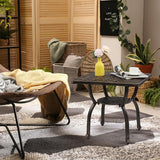 Outdoor Cast Aluminum Side Table, Cast Aluminum Outdoor Anti-Rust Patio Coffee Bistro Table for Indoor, Garden, Porch - Photo 6